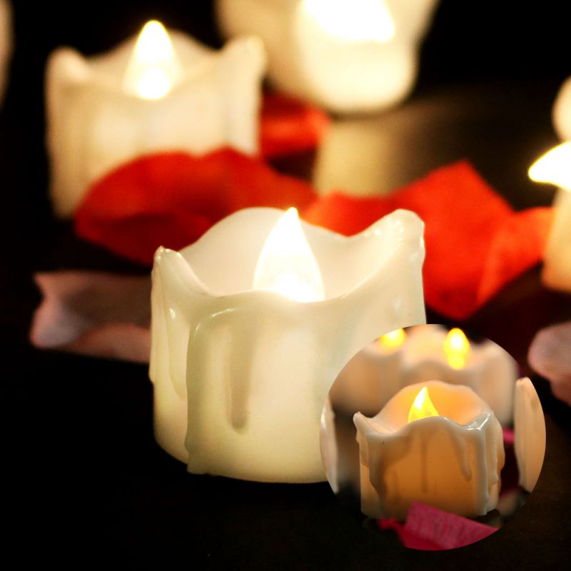 12 Packs Led Candle White Candle Light Lamp Battery Powered Home Wedding Birthday Party Decoration Lighting