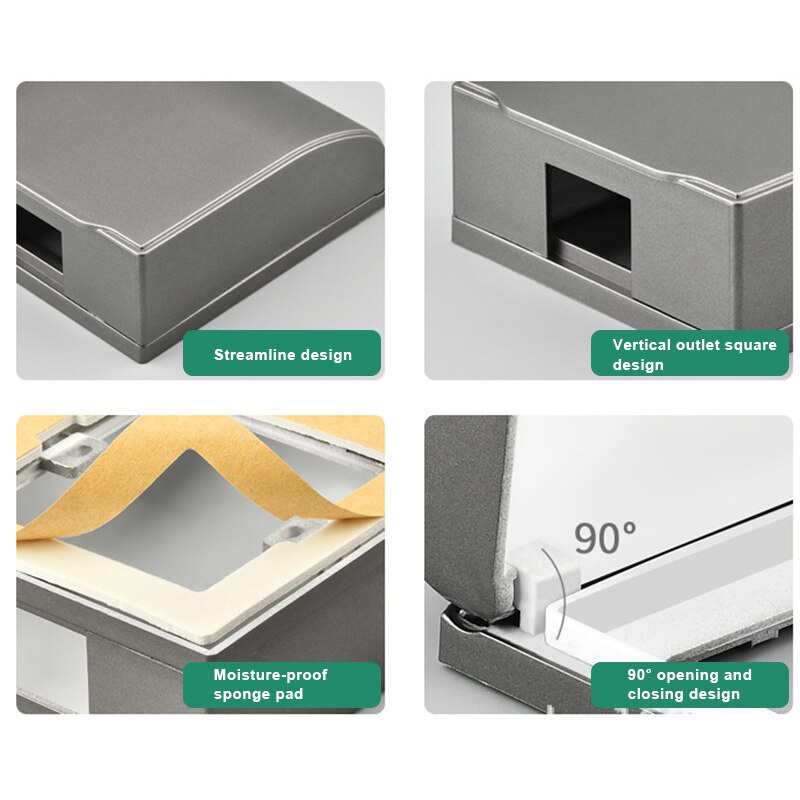 Socket Splash-proof Box Single Outlet Waterproof Cover Outdoor indoor Receptacle Protector KSI999