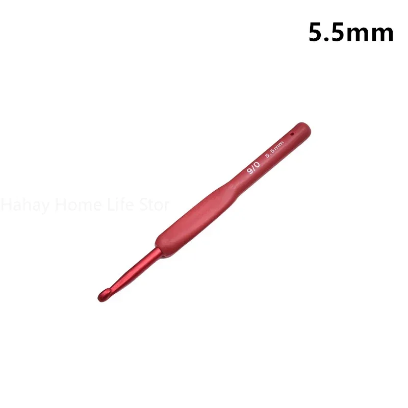 Ganchos para tejer suéter de ganchillo, manualidades hechas a mano, herramientas de costura de tulipán de aluminio, gancho de ganchillo rojo, mango esmerilado de silicona TPR: Caqui oscuro