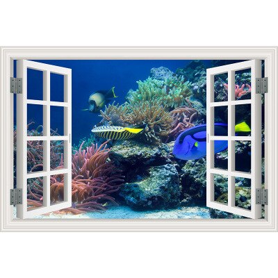 Nature Landscape Flowers 3D Window Art Wall Decal Waterproof Removable Wallpaper Scenery Mural Sticker Home Decor Poster: ZN29