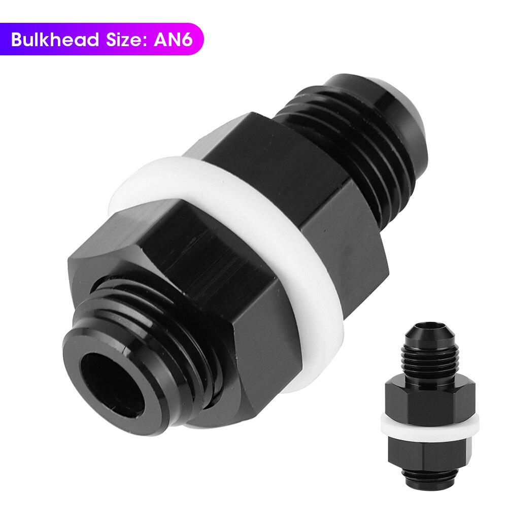 AN6 Bulkhead Fitting Flare Fuel Cell Adapter with PTFE Washer for Most Fluids Flare Bulkhead Adapter Car Truck Parts