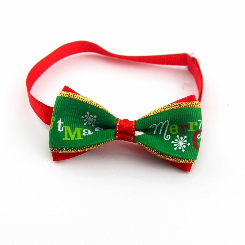 Nœud papillon chien et vert du nouvel an, nœud papillon de série de noël pour chien et animal de compagnie, collier de bijoux fait à la main pour chat et chien: G
