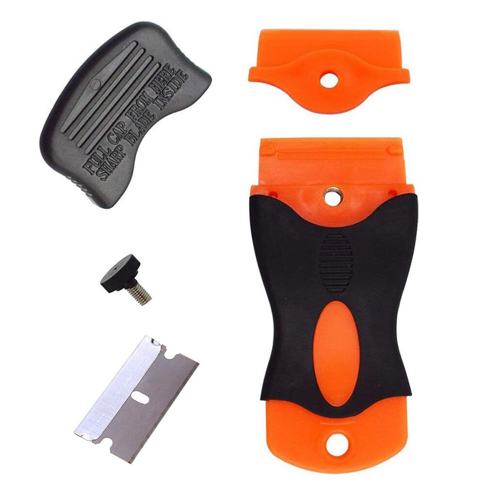 Cleaning Razor Scraper + 10pcs Blades Car Window Tint Glass Vinyl Decal Sticker Adhesive Paint Remover Cleaner Tool Squeegee