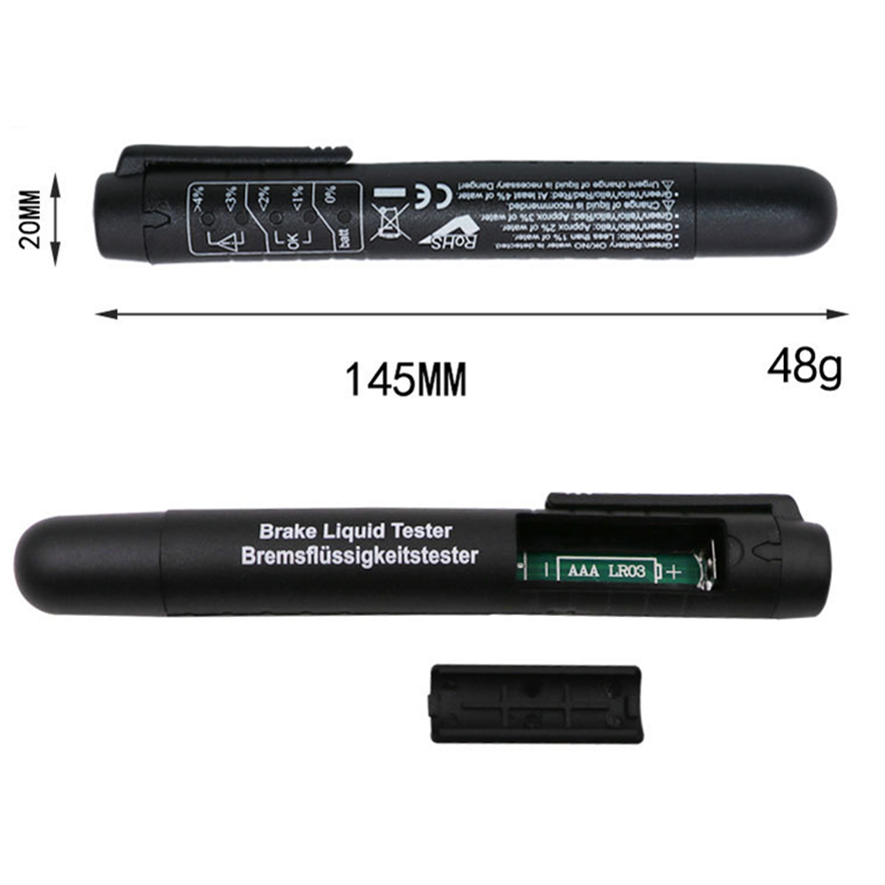 Car fluid test brake fluid test pen 5 LED indicator display for DOT3 DOT4 mini electronic pen brake fluid tester digital