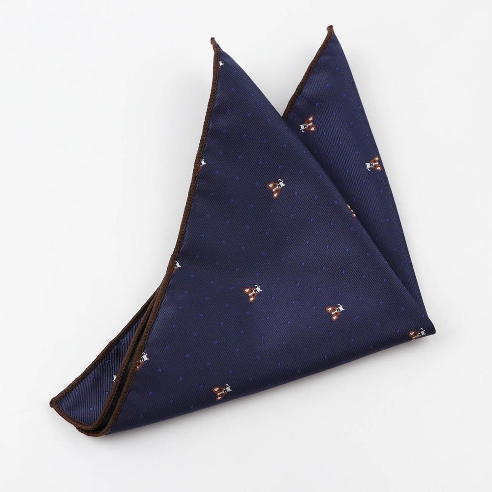 Dejlig corgi bamse doggy hankie jacquard polyester lomme firkantet business smoking slips mænd lommetørklæde gavetilbehør: 3