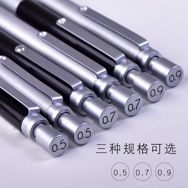 Deli 0.9mm lead holder School Students Metal Low Center Of Gravity Writing Automatic 0.7mm Mechanical Pencil 0.7mm 0.7 Pencil