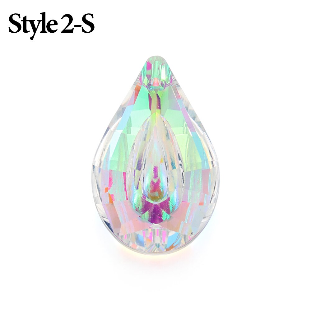 1PC Hanging Crystals Prism Suncatcher for Windows Decoration Sun Catcher Rainbow Chandelier Parts DIY Home Garden Party Decor: Style 2-S