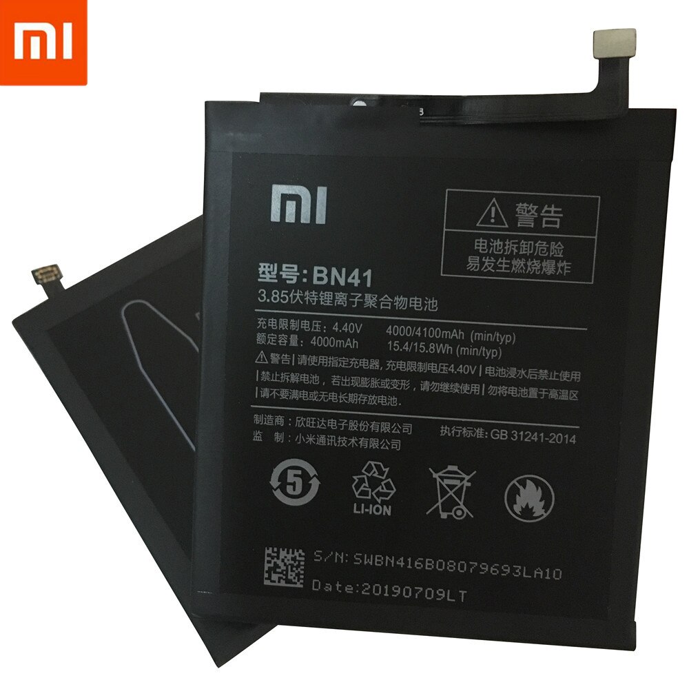 100% Original Xiao Mi Real 4100mAh BN41 Battery For Xiaomi Redmi Note 4 MTK Helio X20 / Note 4X Pro MTK Helio X20 + Tool