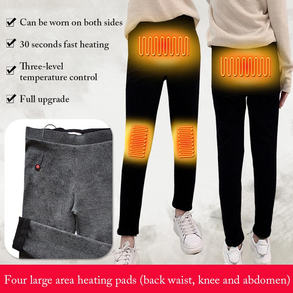 Pantalones con calefacción por USB, pantalones aislantes recargables para mujer, Control de temperatura de tres niveles, pantalones ajustados, pantalones con calefacción básica