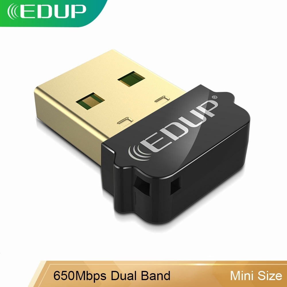 Edup 650Mbps 802.11AC Usb Wifi Adapter Dual Band 2.4Ghz/5Ghz Draadloze Ethernet Adapter Ontvanger Voor Pc windows, macos, Linux