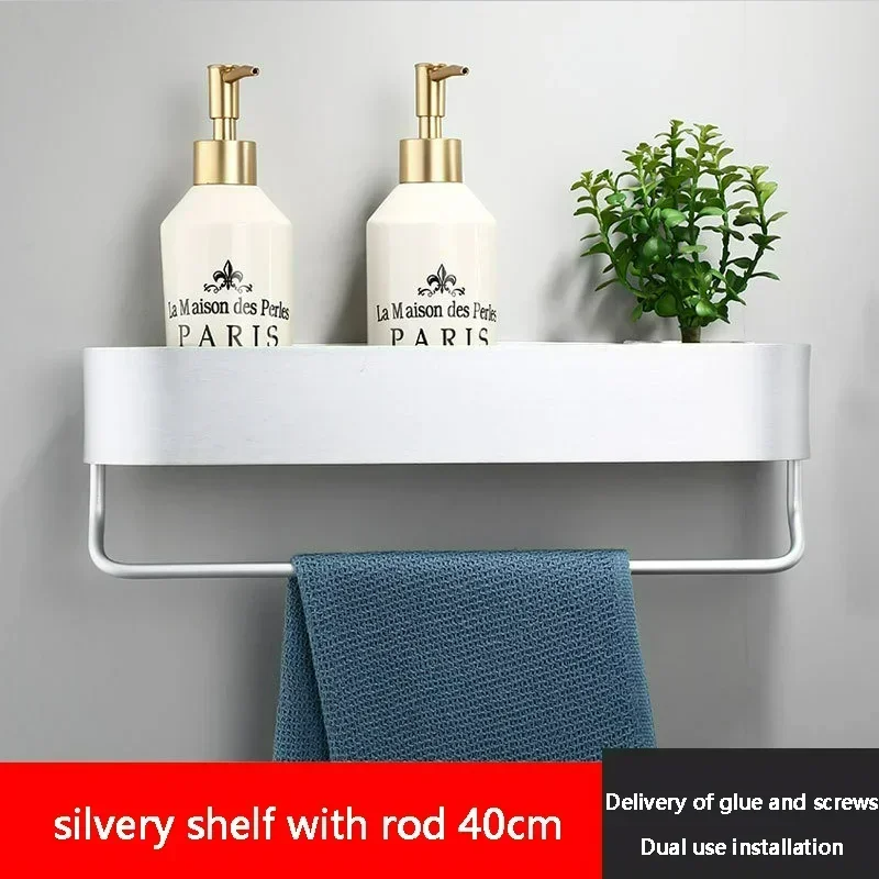 Estante de almacenamiento para inodoro de aluminio, espacio no perforado, estante de almacenamiento para baño montado en la pared, estantes de pared para cosméticos, accesorios de baño: Verde claro