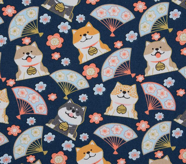 Tissu de coupe en coton 13 couleurs Shiba | Chiens inu chats chanceux, toile imprimée, tissu en coton, accessoires bricolage 1 mètre 0.914: 13