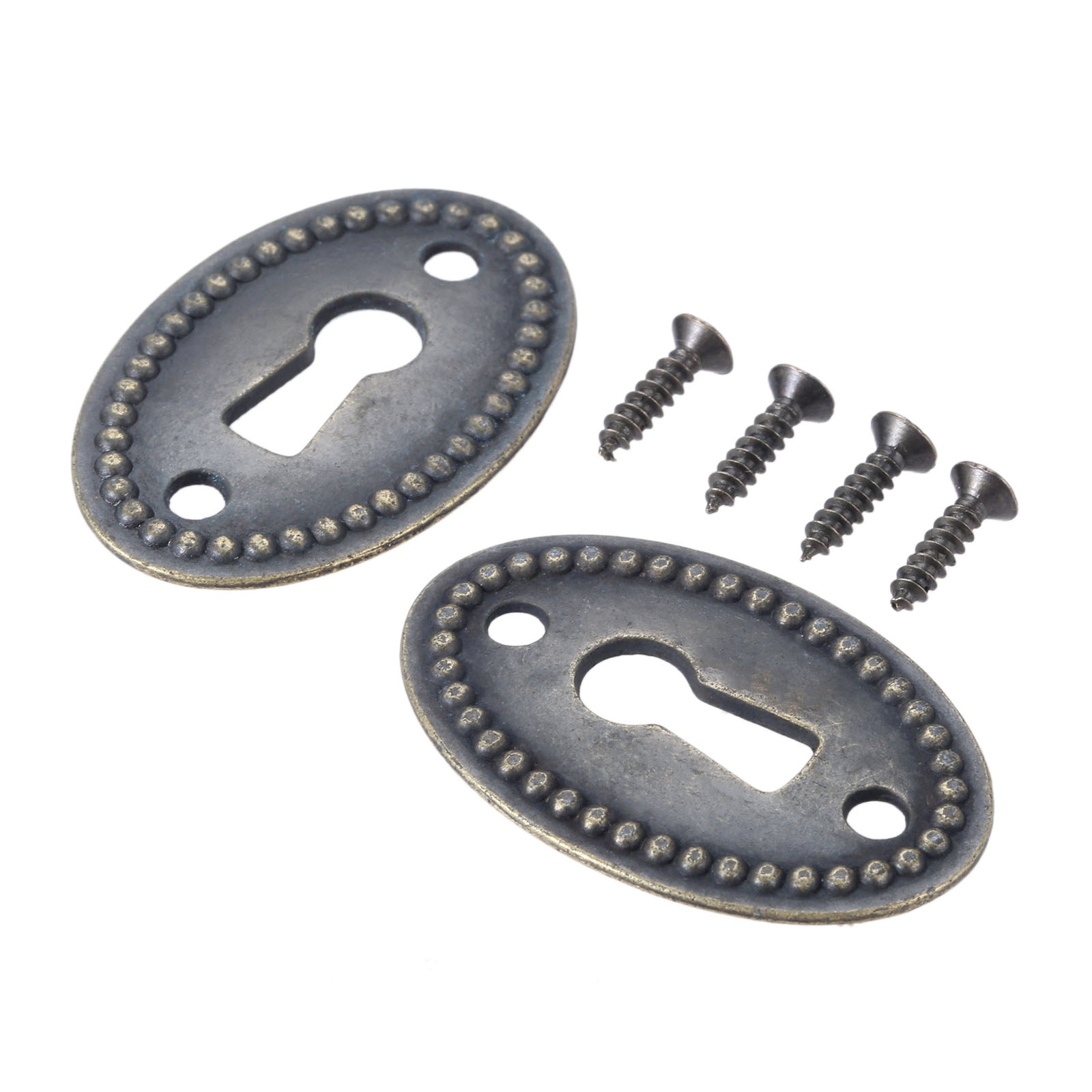 20/10/2 pcs Antique Bronze Color Oval Shape Keyhole Cover Carved Hollow Connectors Jewelry Findings Antique Furniture Hardware