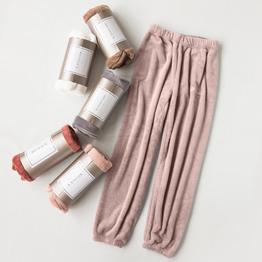 Ladies Sleeping Pants Pure Coral Velvet Household Trousers Variety Styles Sleep Bottoms Trousers Soft Pants Household Wear 926: D