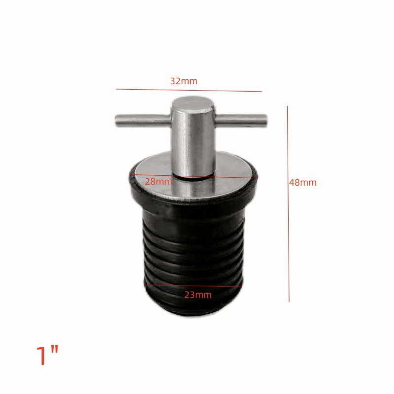 Bootsablassschraube 1'' oder 1-1/4''Gummi- und Edelstahlgriff Deckablassschraube passend für 25 mm 32 mm Loch Kajakfahren Beiboot Yacht: WHITE