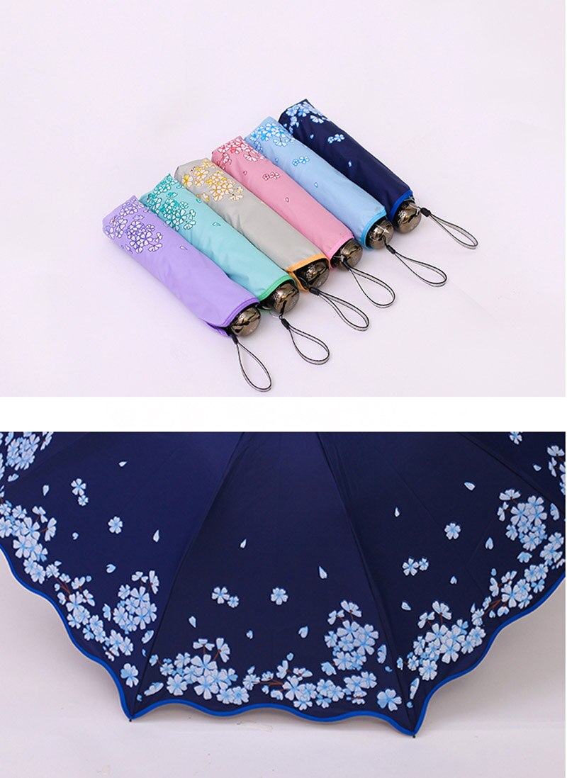 Flower Umbrella Female Folding Chinese Light Anti-UV Girl Sun Parasol Kids Umbrellas Rain Women