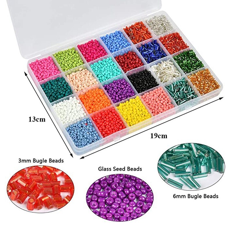 14126pc kralenset gemengde kleuren glaskralen diy armband ketting materiaal armband sieraden maken en knutselen voor armband elastiek