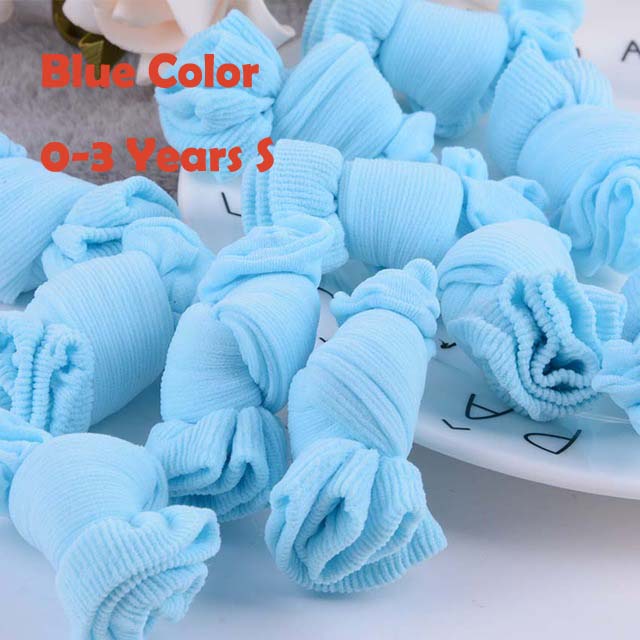 10 Paren/pak Snoep Kleur Babysokjes Dunne Zomer Sokken Kinderen Baby Jongens Meisjes Bebe Meias 0-3-9 jaar: 0 to 3 S Blue Color