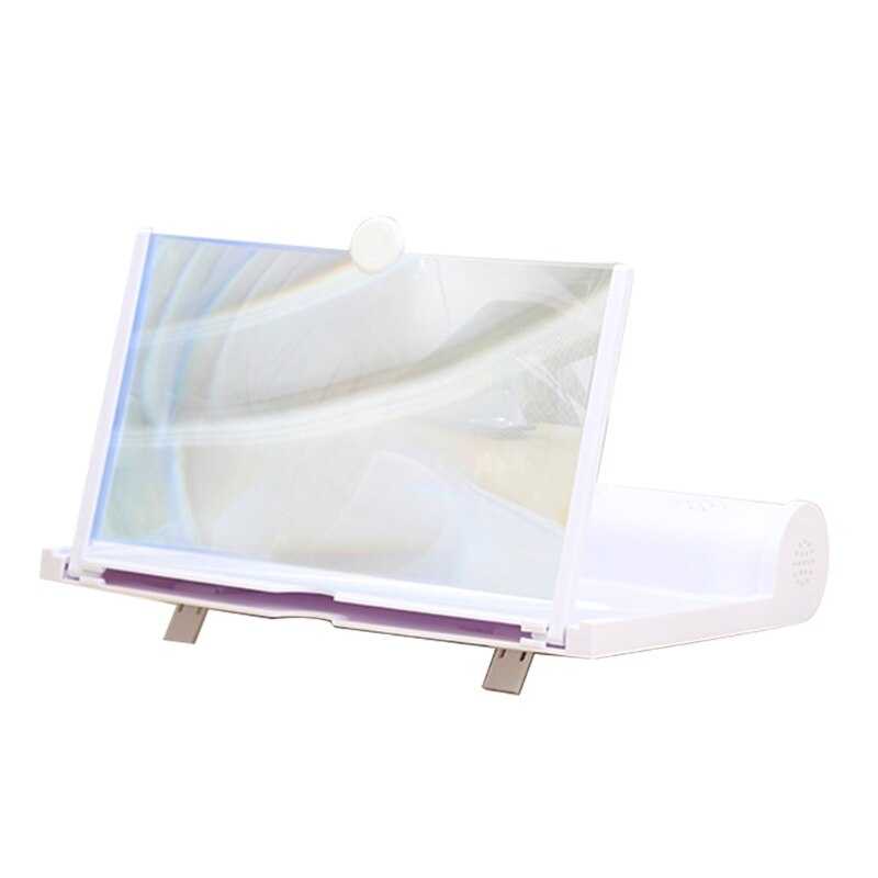 3D Screen Amplifier High-definition 12 Inch Mobile Phone Screen Magnifier Relieves Discomfort Visual Fatigue Stable: White