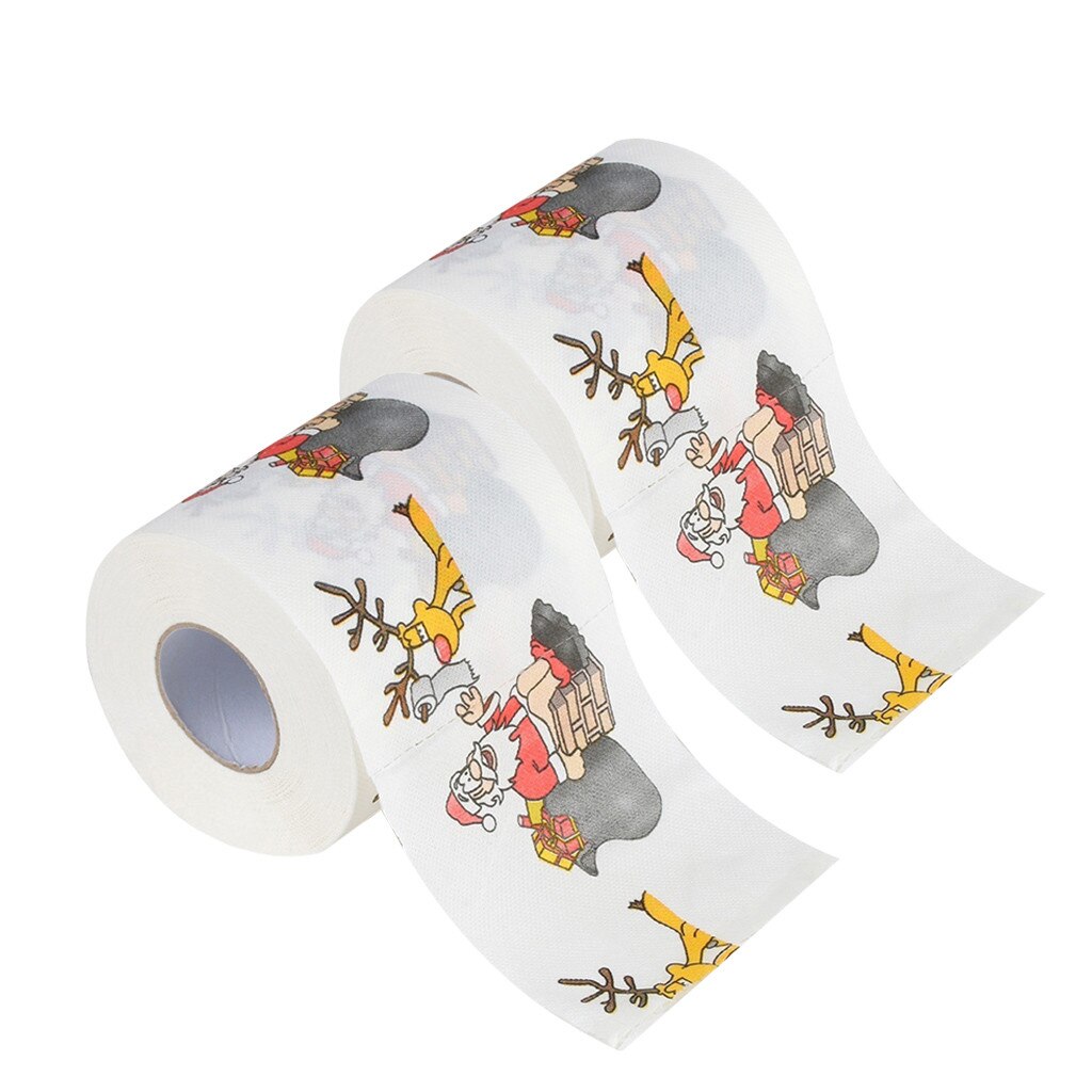 Bad Papier Kerst Gedrukt Home Kerstman Bad Toilet Roll Paper Christma Levert Xmas Decor Tissue 170 Bladeren Toiletpapier: A