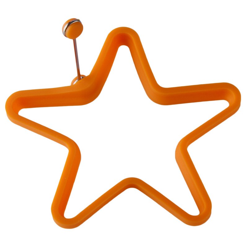 Silicone Fried egg mold round Heart-Shaped Star Bear Flower Omelette Maker Molded Silicone Omelette Pancake Baking Shape: 2STAR-ORANGE