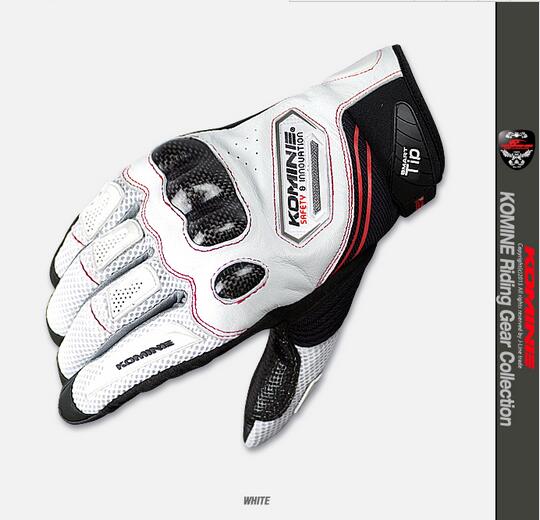 Gratis verzending komine gk -167 carbon protect leather mesh handschoenen touchscreen 4 kleuren