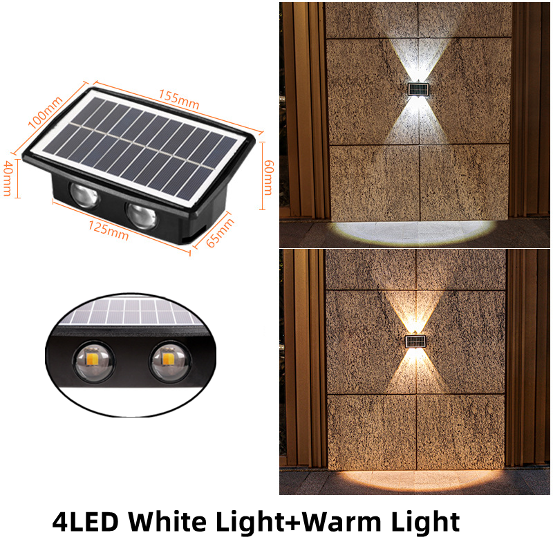 Lámpara Solar de pared Led para exteriores, decoración impermeable, lámpara de jardín, iluminación luminosa arriba y abajo para pared, porche, balcón, jardín y calle: Luna Azul / 6-10 vatios