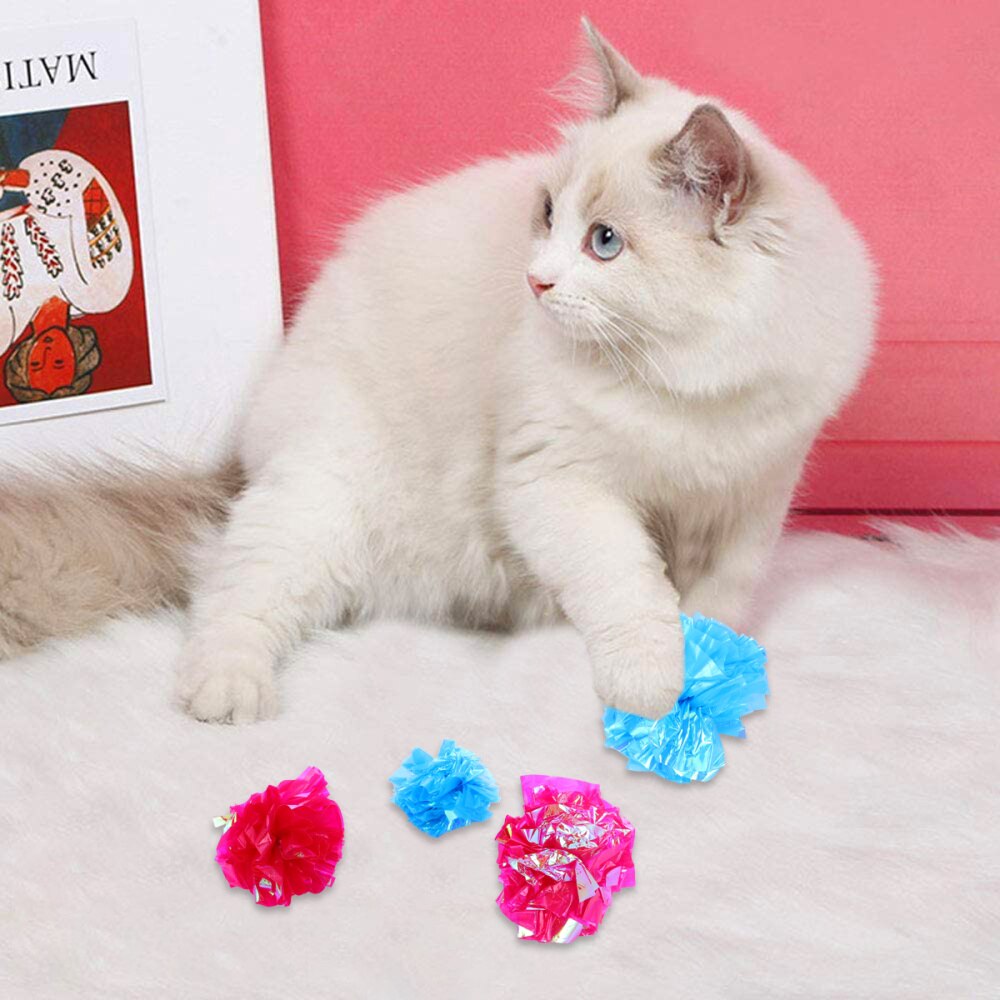 25 st roliga crinkle kattbollar kattljud prasslande boll husdjur retas tillbehör
