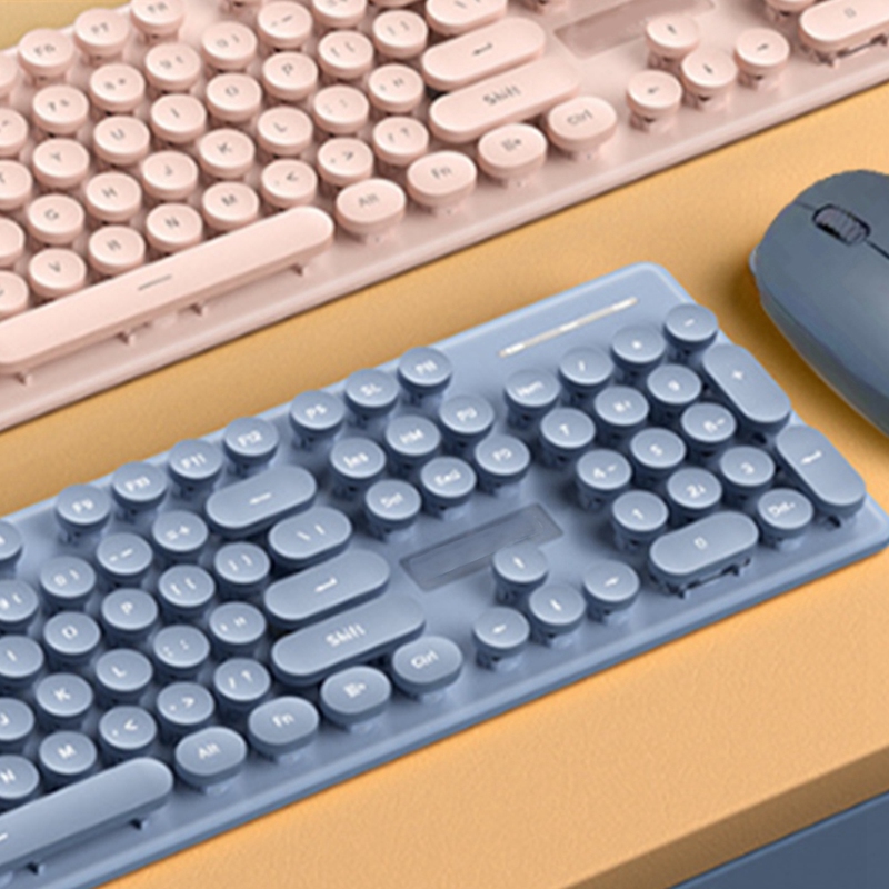 Wireless Keyboard and Mouse Set Wireless Punk Manipulator 104-Key Keyboard 2.4G USB Portable Keyboard