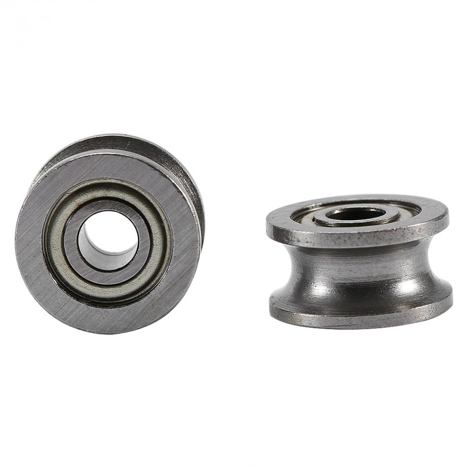 Polea de guía de rodamiento de bolas de ranura en U U624ZZ, sistema de movimiento lineal de pista de riel, 4*13*7mm, 10 Uds.