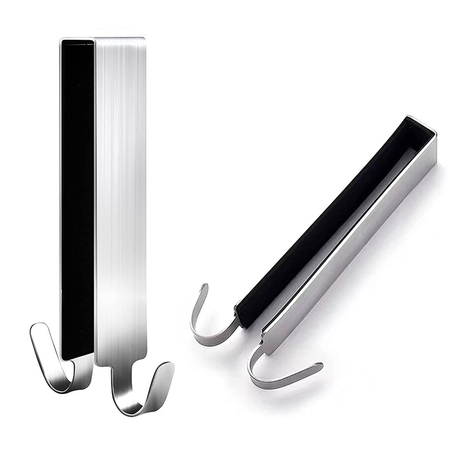 Stainless Steel Over Door Hanging Rack Bathroom Shower Door Hook for Towel Clothes Hanger Double Sides Glass Door Hanger