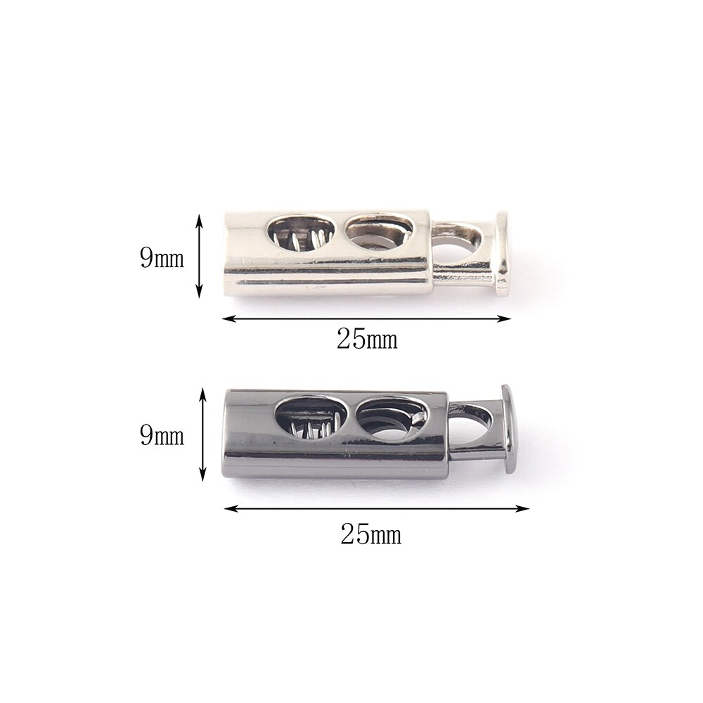 Srebrna metalowa blokada suwaka blokada sznurka elastyczna maska, zatrzymać sznurka przełącza płaski pasek korek kształt zapięcie szycie odzieży buty DIY