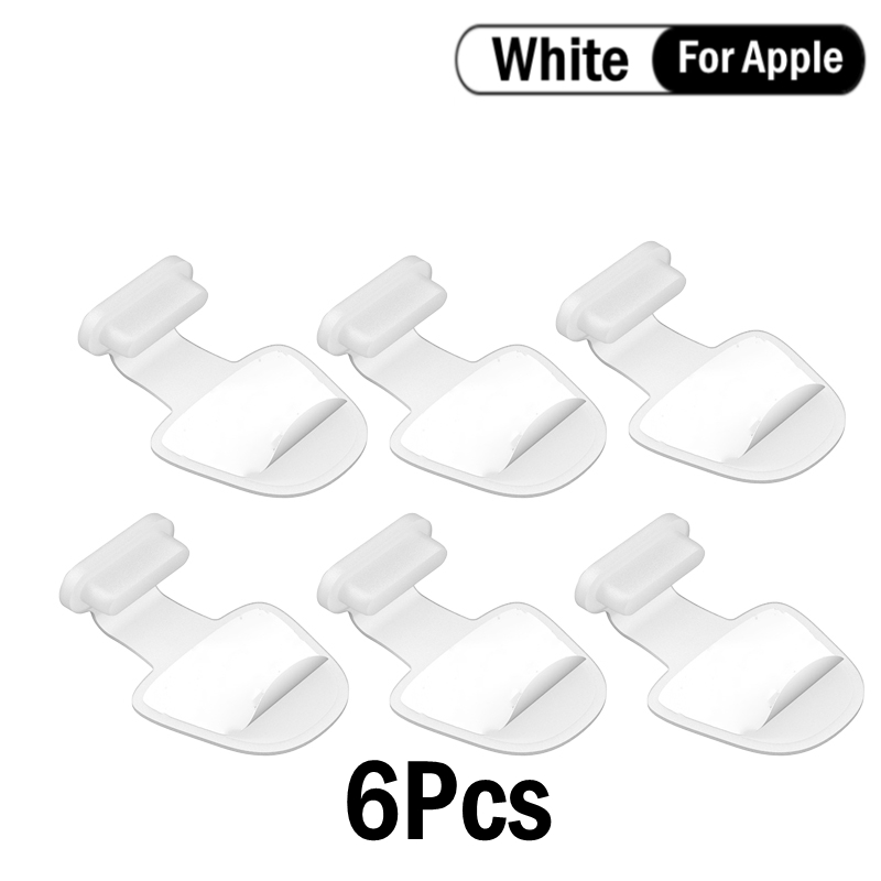 Bouchon Anti-poussière pour Port de chargement, pour IPhone Samsung type-c, protecteur de Port en Silicone, couvercle Anti-perte, 2/4/6 pièces: Violet