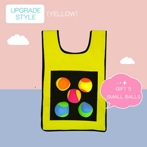 Ruizhi Children Throwing Game Vest Kindergarten Sticky Ball Vest Parent-Child Interaction Outdoor Game Sense Training RZ1003: 5 balls yellow