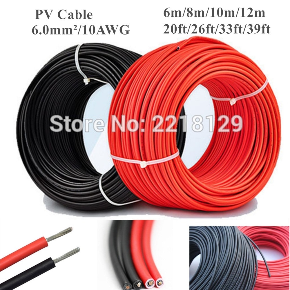 XINPUGUANG 1x10m mm ² rood/zwart solar PV kabel voor zonnepaneel module thuis station solar kits DIY systeem RV marine boot auto