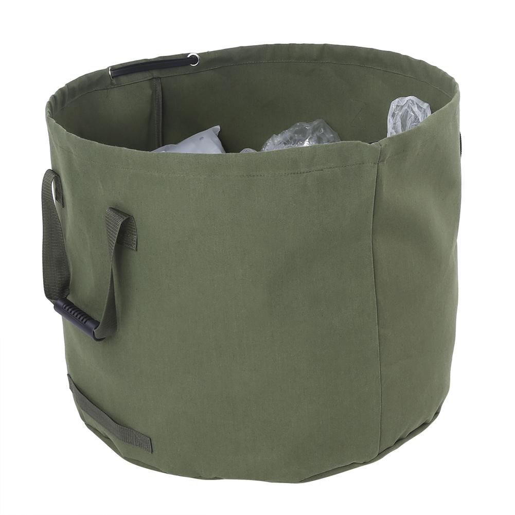 Portable Waterproof Reusable Canvas Garden Lawn Leaf Trash Waste Bag Container Storage Tote Garden Clean Tools