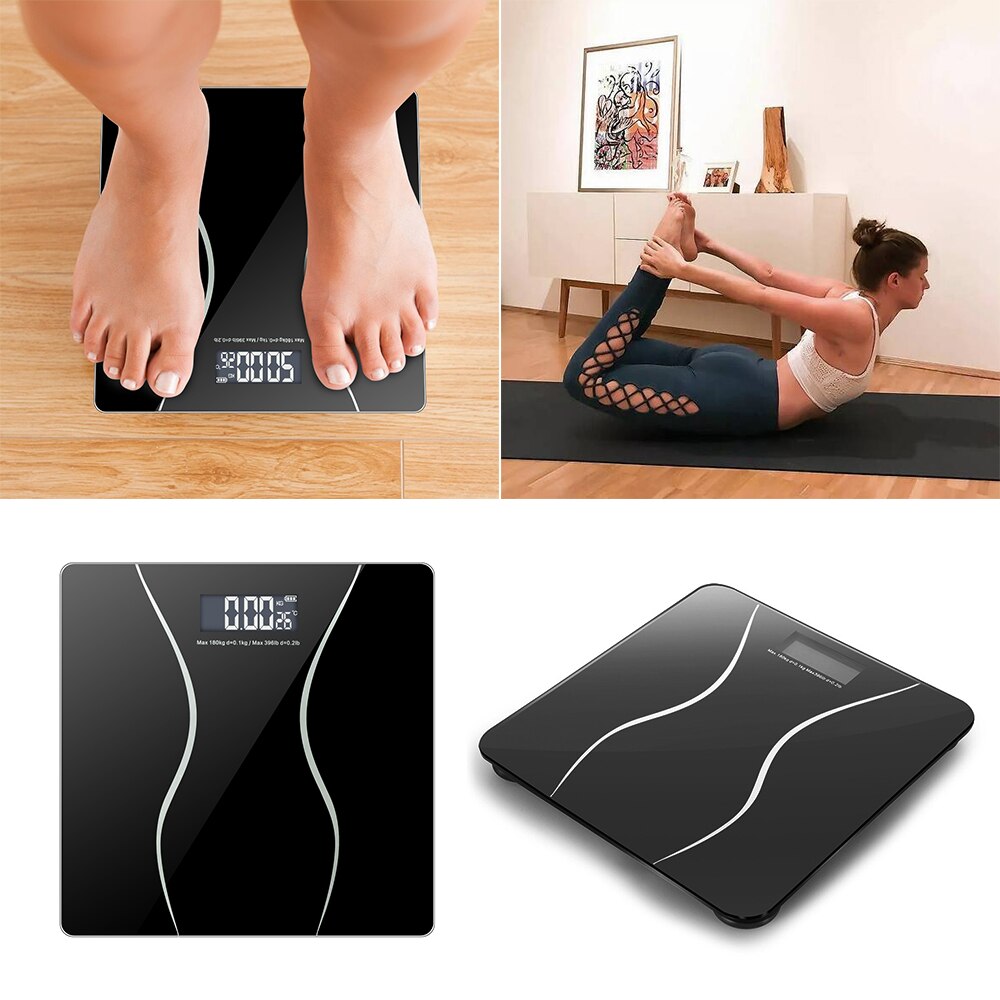 LCD Display Body Scale Glass Smart Electronic Scales Body Weighing Home Digital Weight Scale 180Kg Bathroom Weight Scales