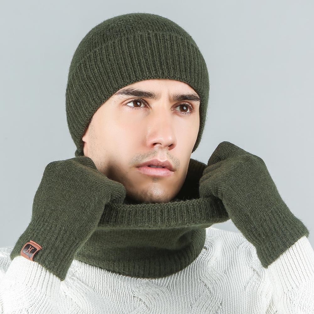 Conjunto de invierno Evrfelan para hombre y mujer, conjunto de gorro, bufanda y conjuntos de guantes para hombre, conjunto cálido grueso de punto, 3 piezas, accesorios Unisex