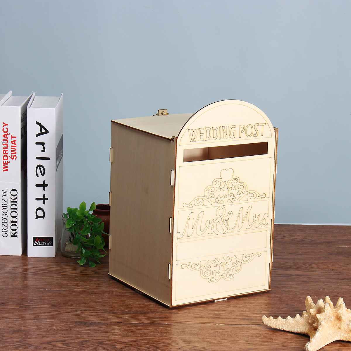 DIY Wooden Wedding Supply Mailbox Royal Mail Style Ornaments Wedding Retirement Party Post Box Plywood Card Boxes With Lock Key