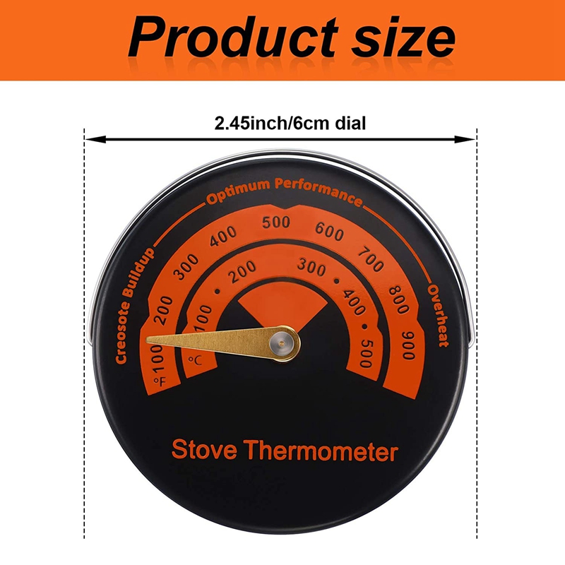 Magnetische Kachel Thermometer Hout Brander Top Thermometer Kachel Temperatuur Meter Kachel Rookkanaal Thermometer