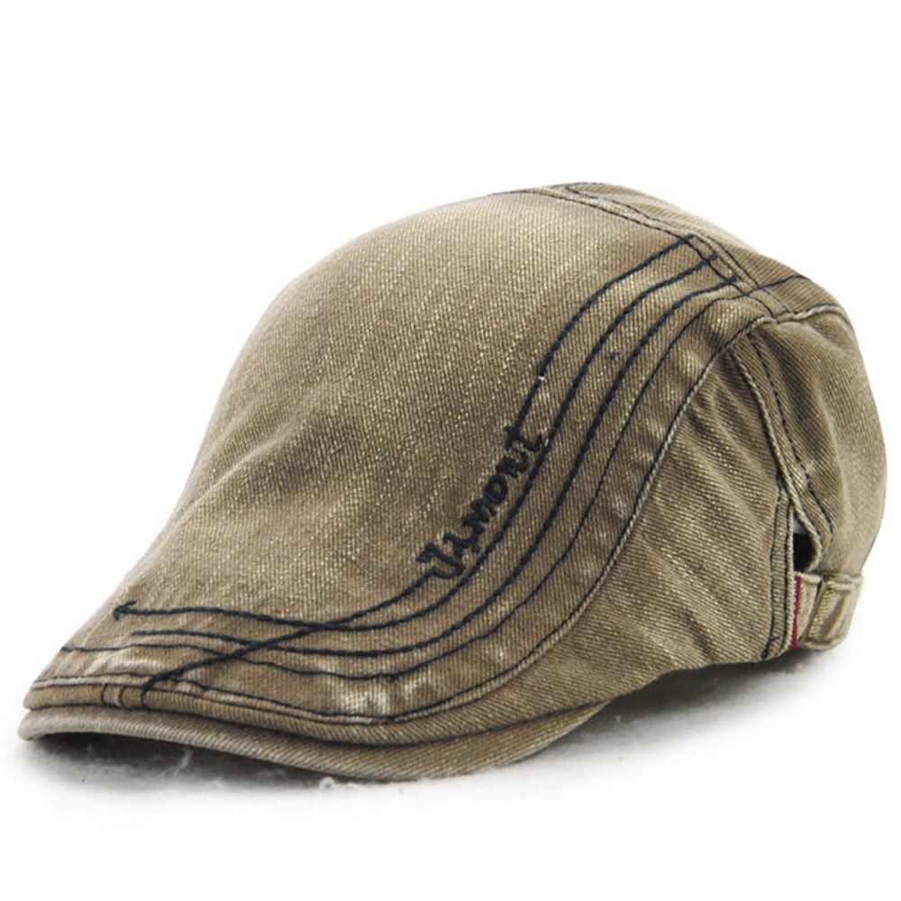 Gorro Vintage de algodón para hombre, gorra informal con visera ajustable, Boinas planas Retro, ropa de calle, sombrero de Golf para otoño,