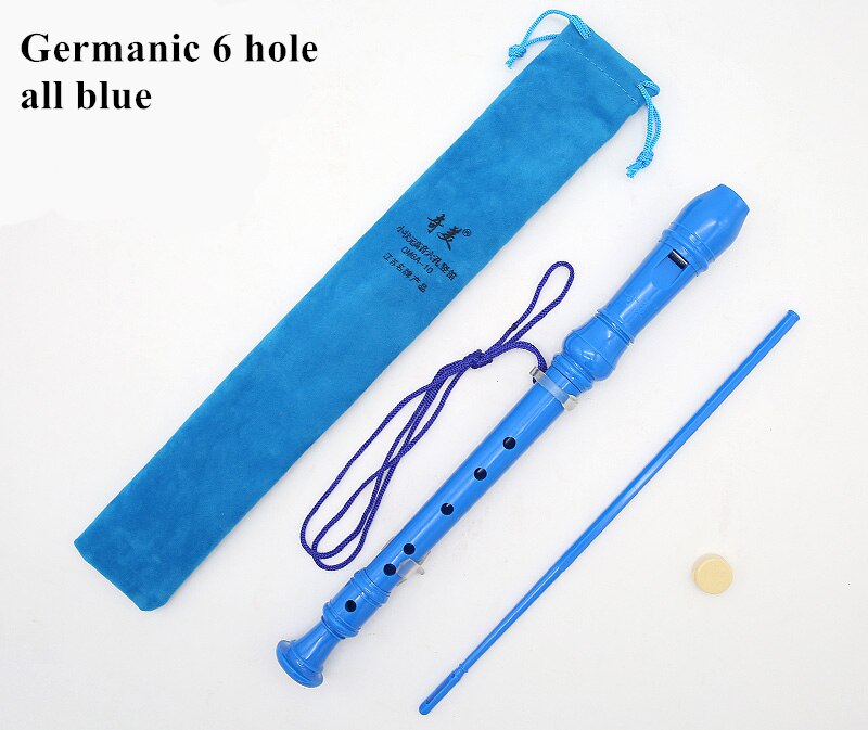 Chinese Recorder gaita 6/8 hole Soprano Germanic vertical flute C Key Music Instruments Clarinet flauta dulce funda flauta dulc: G 6 hole all blue