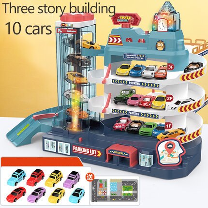 Automobiel Building Elektrische Rail Auto Kinderen Parkeerplaats Speelgoed Kleine Garage Super Grote Drie-Dimensionale Multilayer Jongen: 3 floors 10car