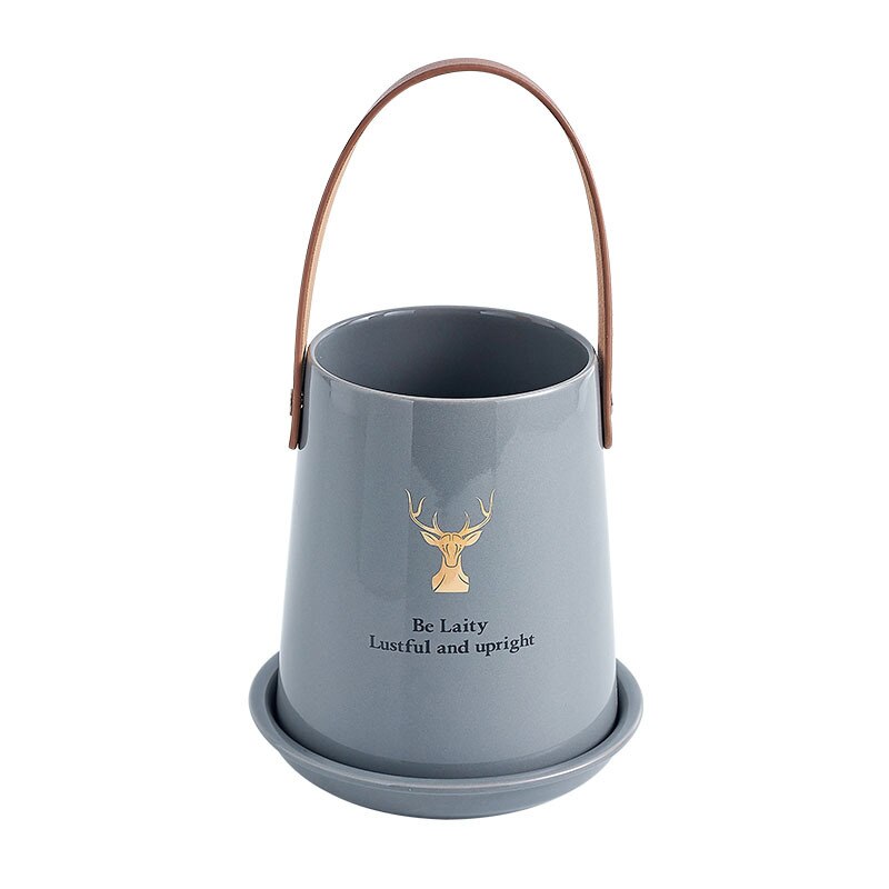 Ceramic Kitchen Cutlery Storage Tube with Drainer and Handle Gadget Tools Organizer Box Accessories Utensil Conatiner Holder Jar