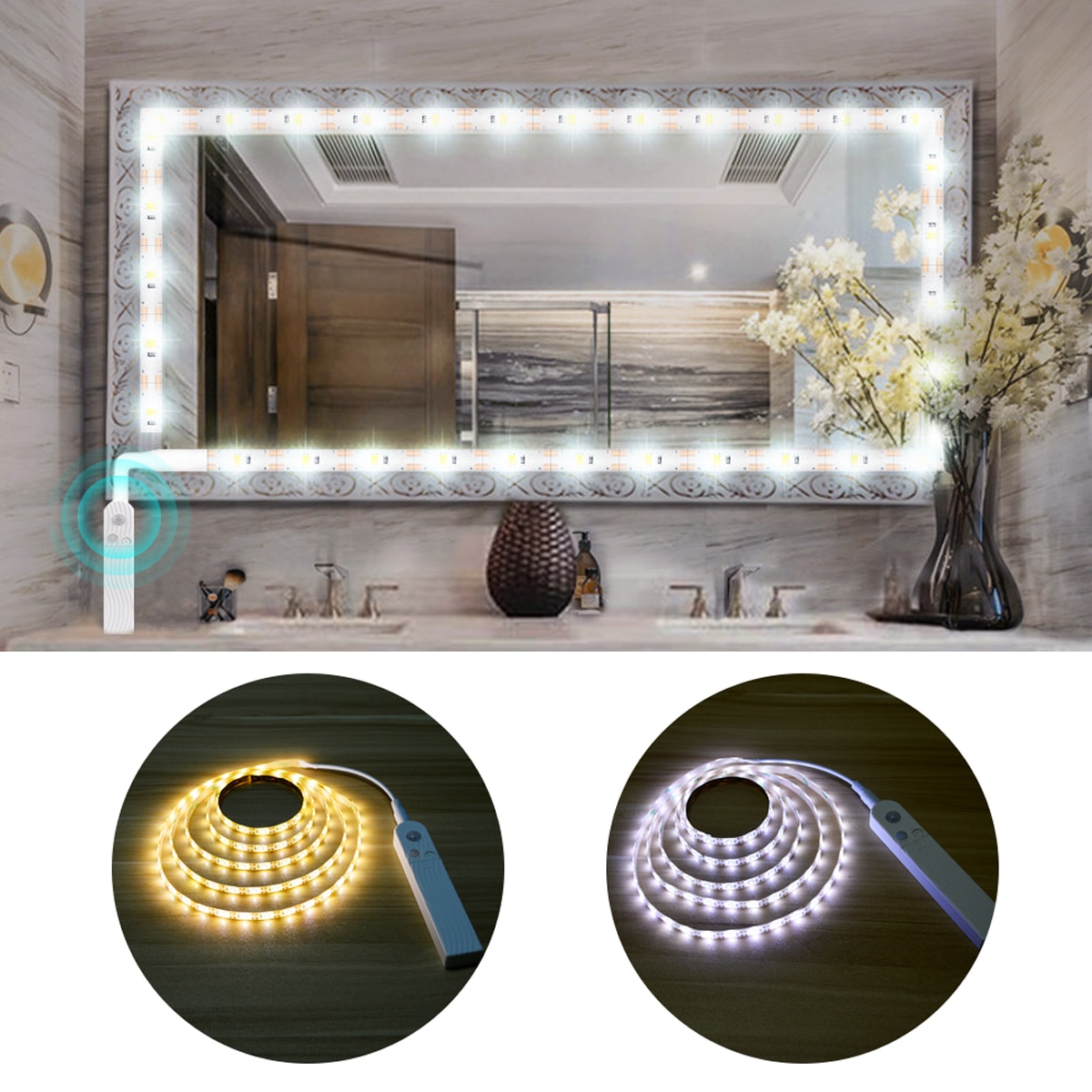 kabellos Bewegung Sensor 5V LED Eitelkeit machen-hoch-Spiegel Licht Batterie Angetrieben Machen hoch lampe Schreibtisch tisch Dressing spiegel Dekoration