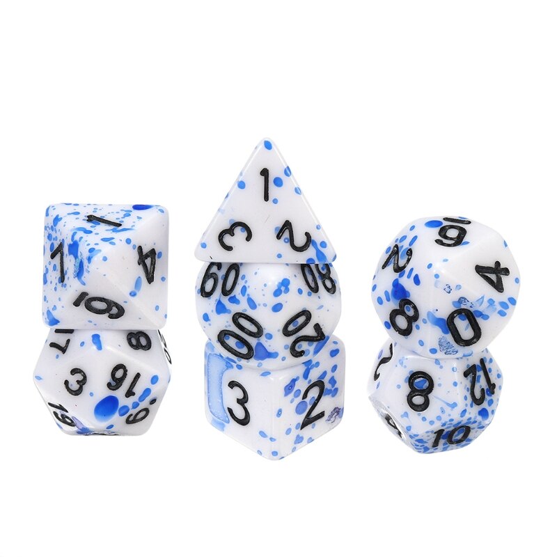 7pcs/set Acrylic Dice Set Different Shapes Digital Dice for RPG DND Board Game: B