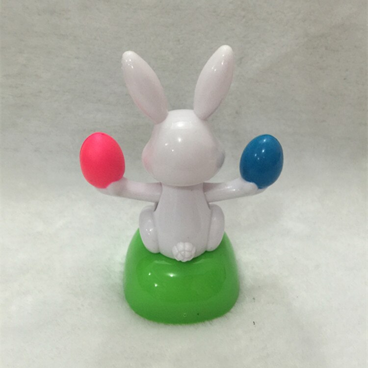Solar Automatic Swing Sun Flower Radish Rabbit Interior Decoration Car Ornaments Unisex Plastic Electronic