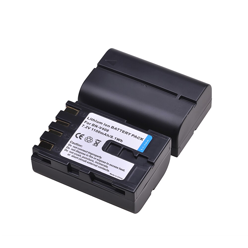 2-Pack 1100mAh BN-V408U BNV408U BN-V408 BNV408 Battery for JVC GR D20 D200 D200US D201 D20E D20EG D21EK D22 D220 D23 Camcorder