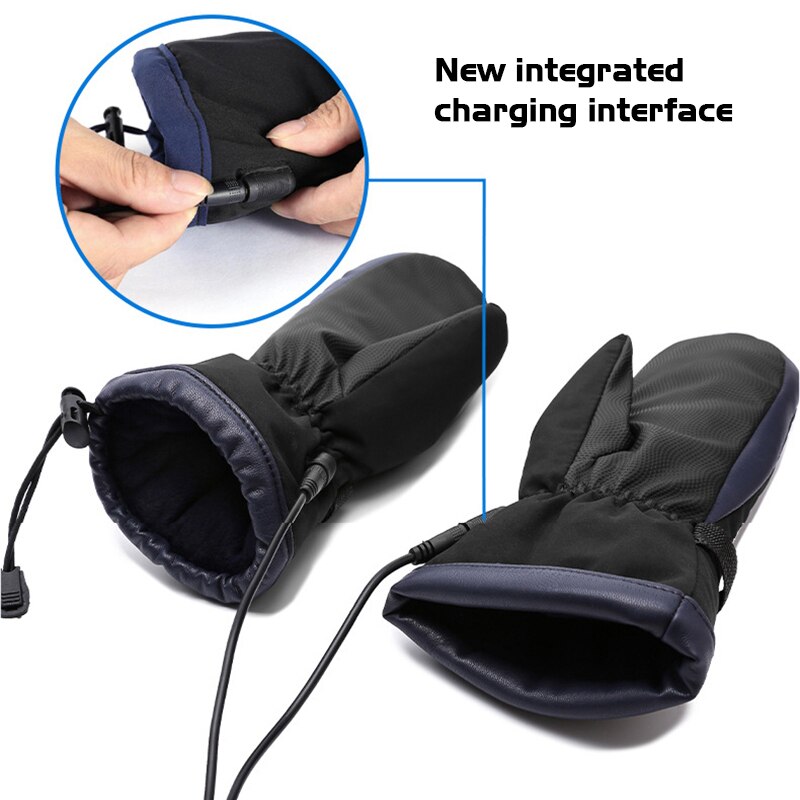 Power Bank Heating Gloves Double-sided Heating USB Electric Heating Mittens To Keep Warm In Winter Adjustable Temperature