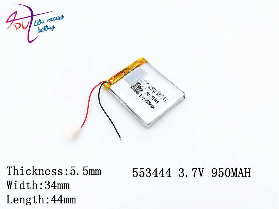 Liter Energy-batería recargable de polímero de litio, 553444, 553545, 3,7 v, 950mah, Mp3/4/5, Bluetooth, monitoreo de batería de Radio